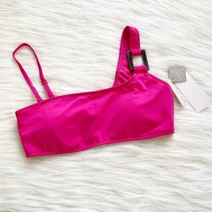 NEW Roxy Pink One Shoulder Tortoise Bikini Top